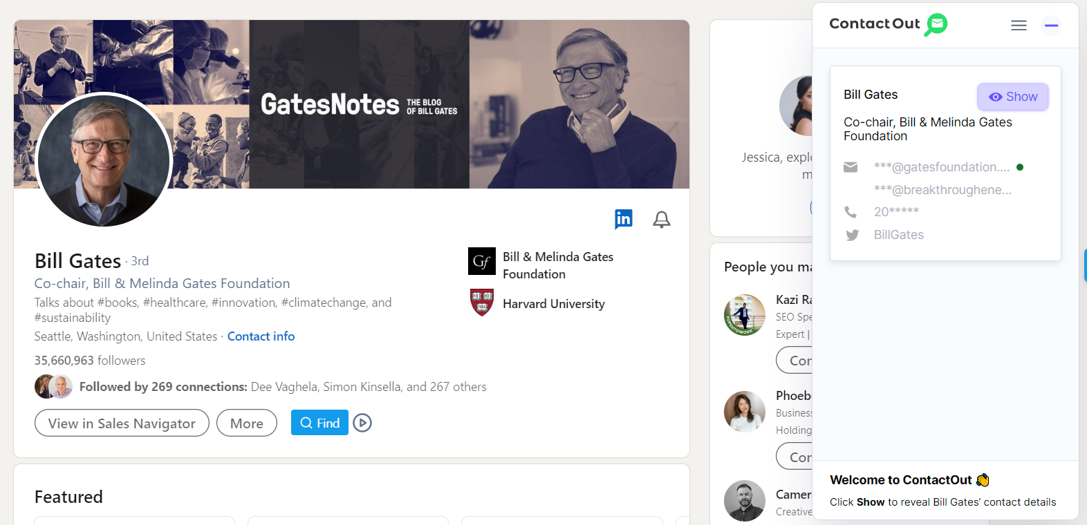 Bill Gate's LinkedIn example 2