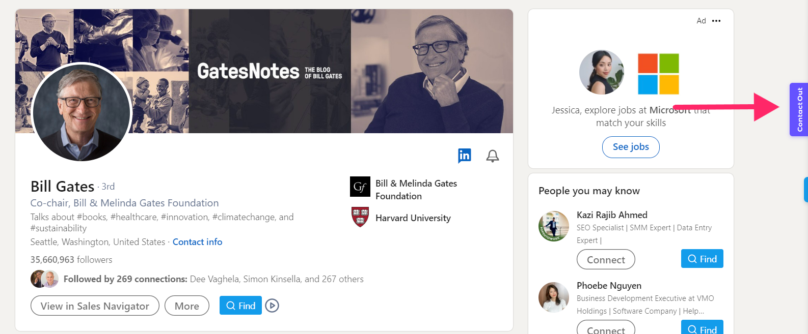 Bill Gate's LinkedIn example