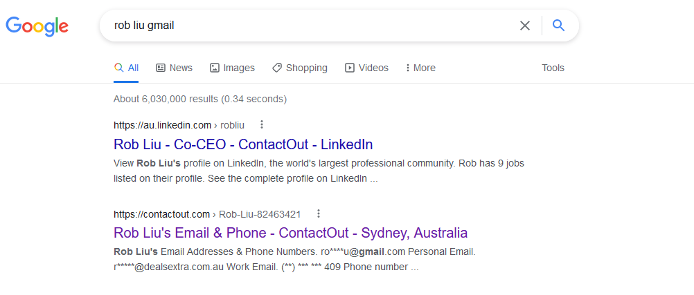 "rob liu gmail" google search results