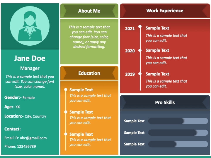 Example candidate profile.